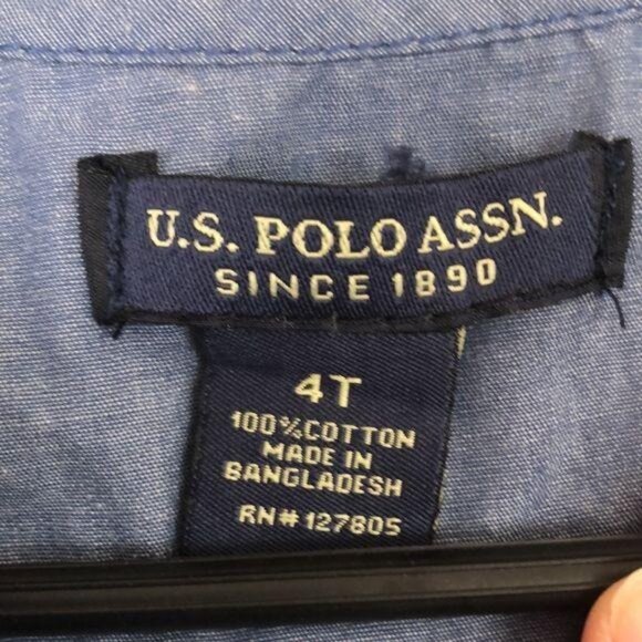 U.S. Polo Assn Girls 4T Sleeveless Dress Blue Floral Embroidery bubble hem - Picture 5 of 6